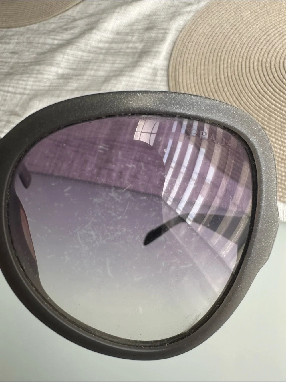 Prada Women's Oversized Butterfly Sunglasses - Gray Frame with Gradient Lenses